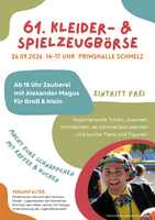 Plakat zur 61. Kleider- & Spielzeugbörse der Gemeinde Schmelz